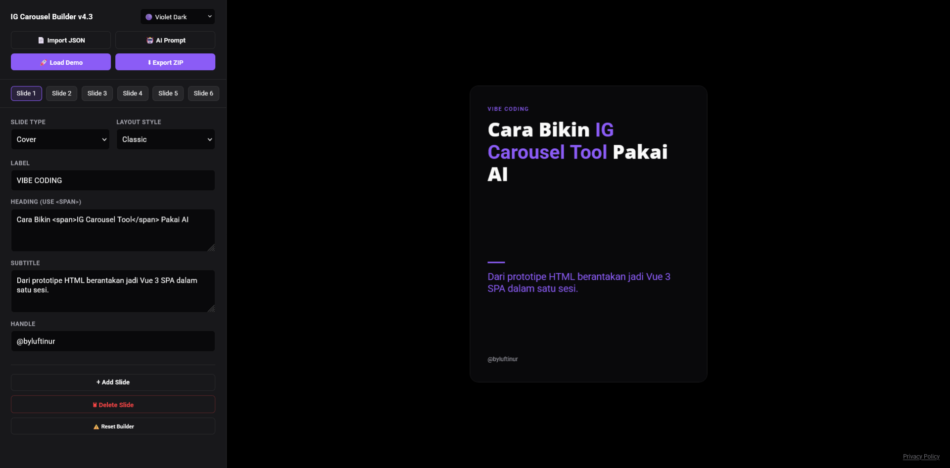 How I Built a Personal IG Carousel Tool with Claude in One Session